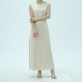 Sleeveless Dress with Back Waist Belt