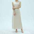 Sleeveless Dress with Back Waist Belt