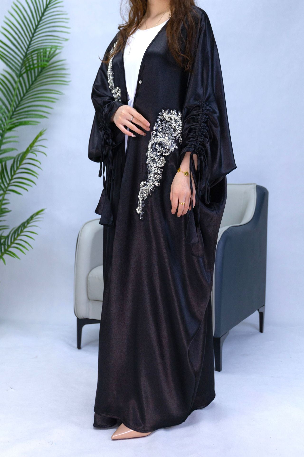 Sky Blue Embroidery Abayas