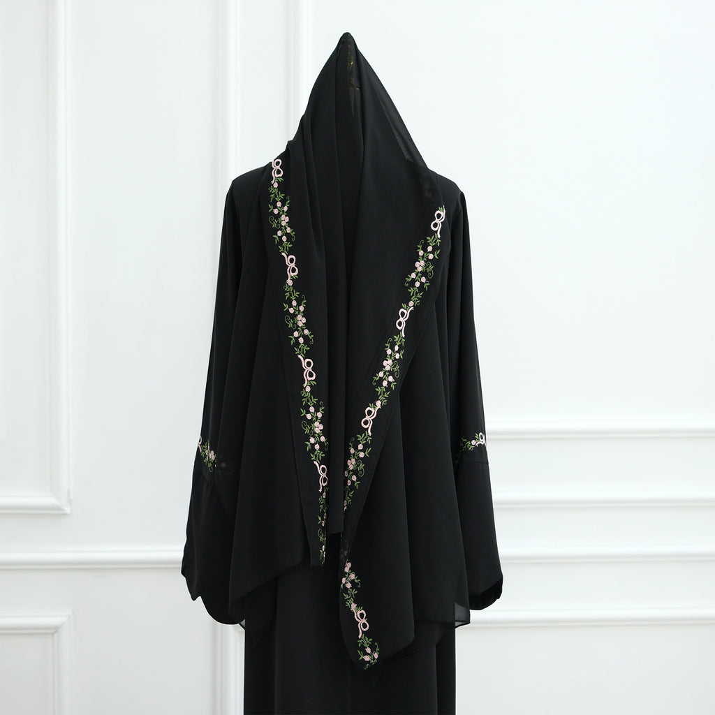 Front Open Abaya with Hijab