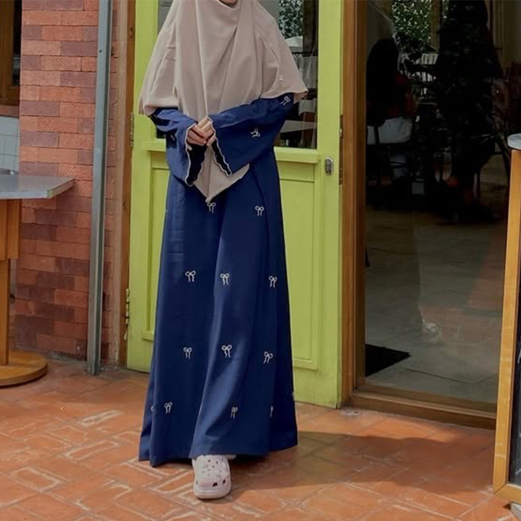 Elegant Embroidered Bow Dress