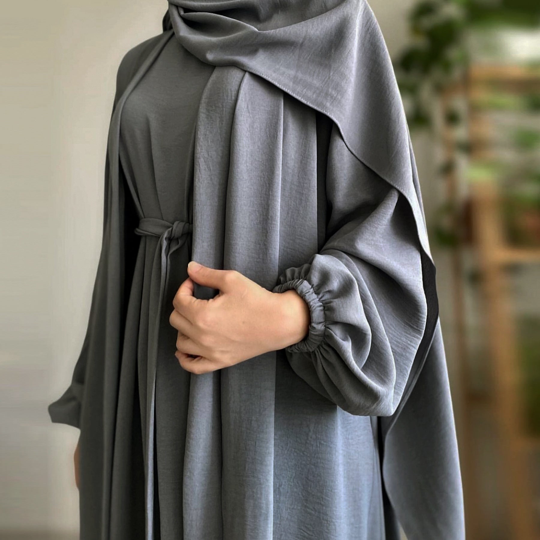 Robe Cardigan Abaya With Hijab