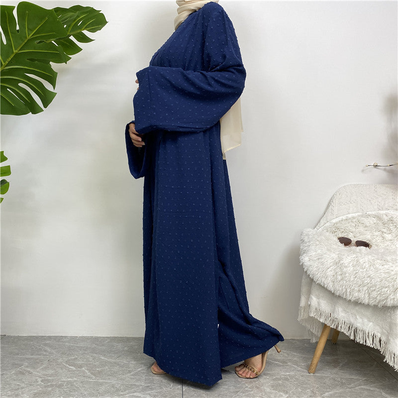 Dot Abaya, Top and Pants 3 Piece Set