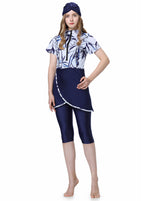 Printed Short Sleeves 3PCS Swimwear Burkini