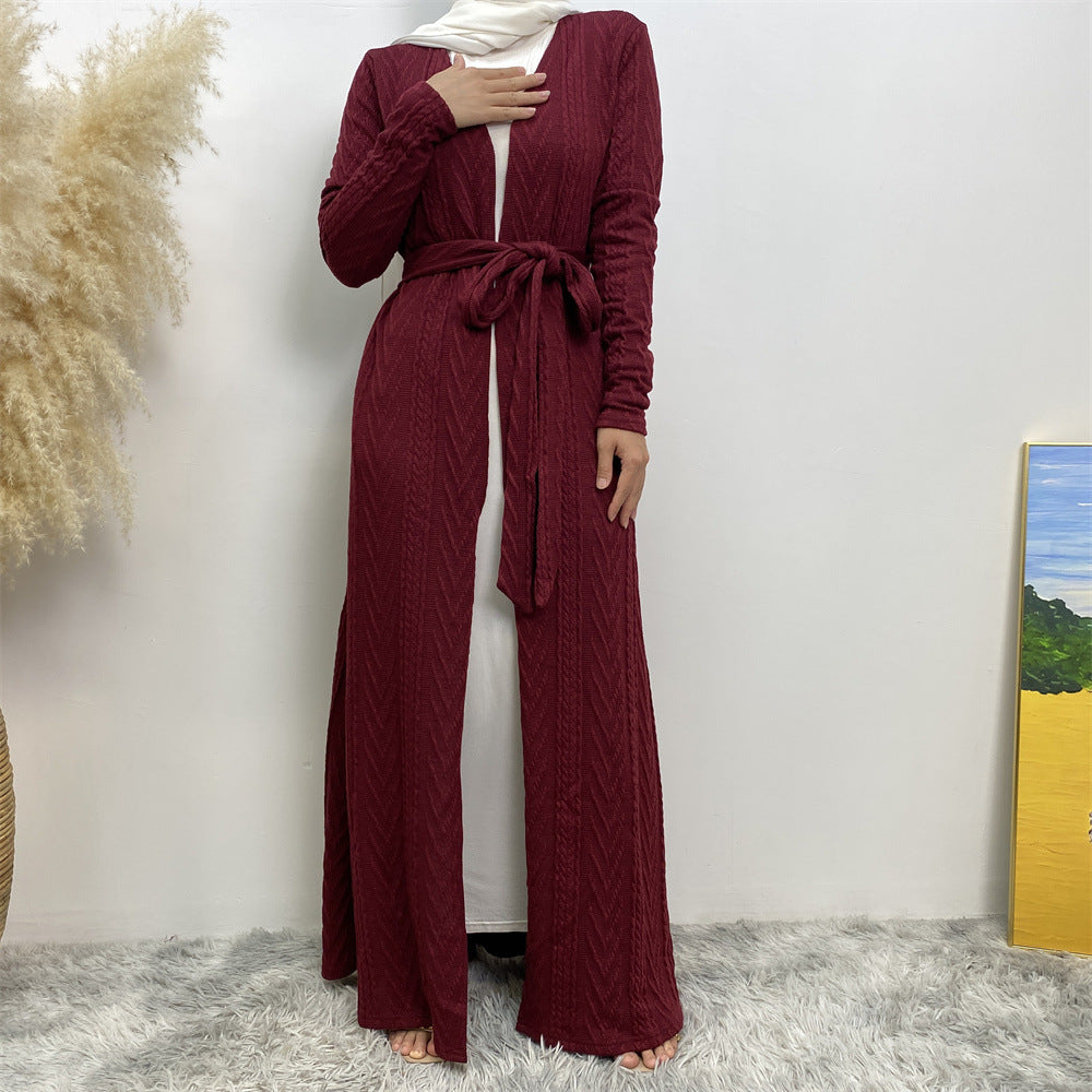 عباية جيب محبوكة لفصل الخريف/الشتاء