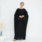 Fashion Satin  Butterfly Abaya