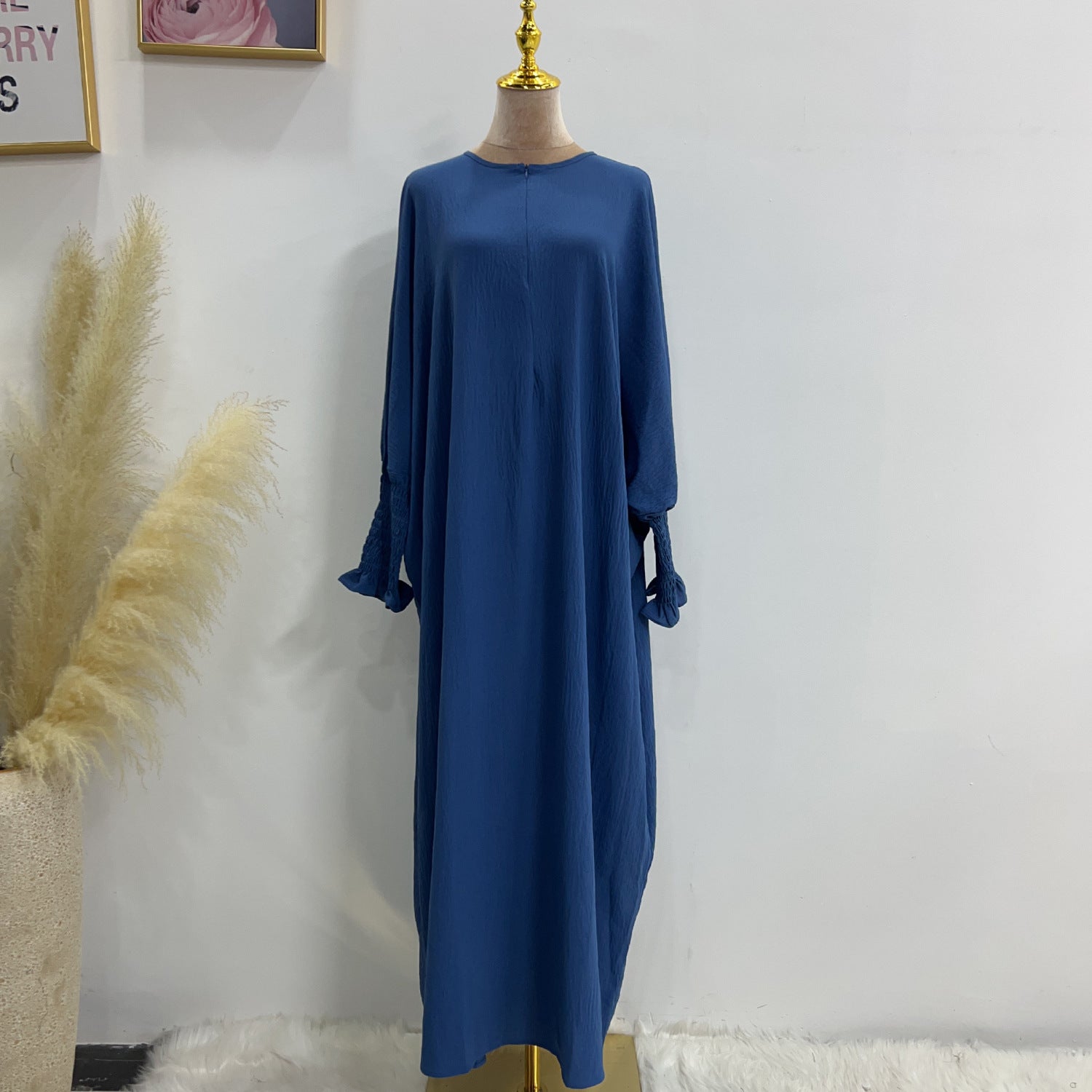 Solid Color Bat Style Dress