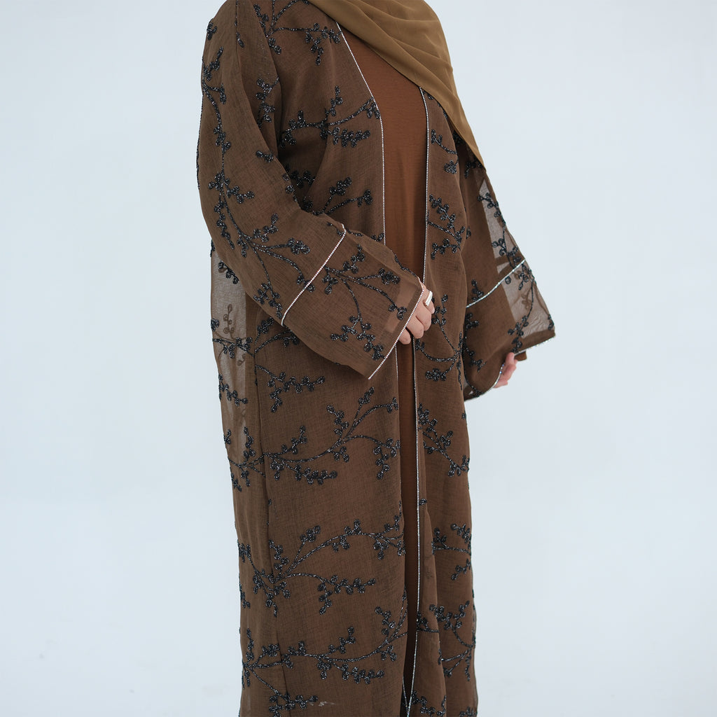 Full Body Embroidered Cardigan Abaya