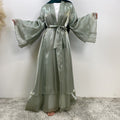 Shiny Satin Cardigan Abaya