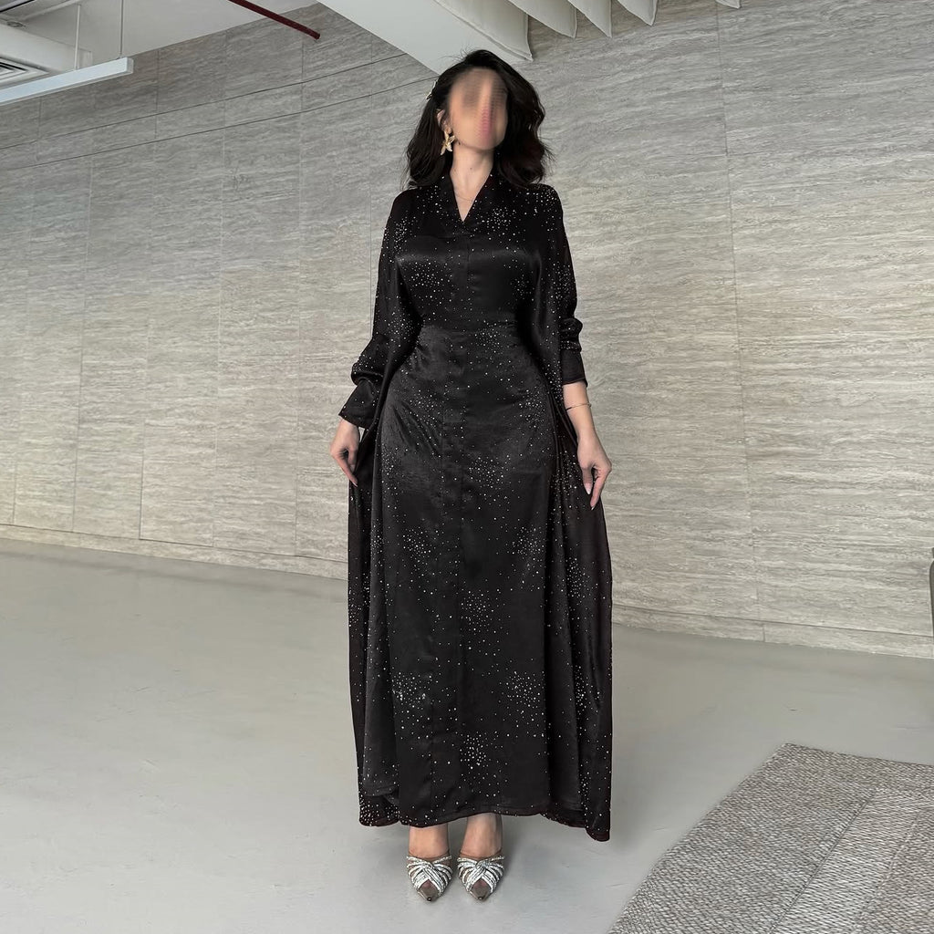 Solid Color Hot Stamping Abaya