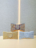 حقيبة يد أنيقة مزينة بعقدة من حجر الراين 