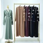 Modest Open Kimono Style with Bowknots