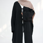 Elegant Tie Open Abaya