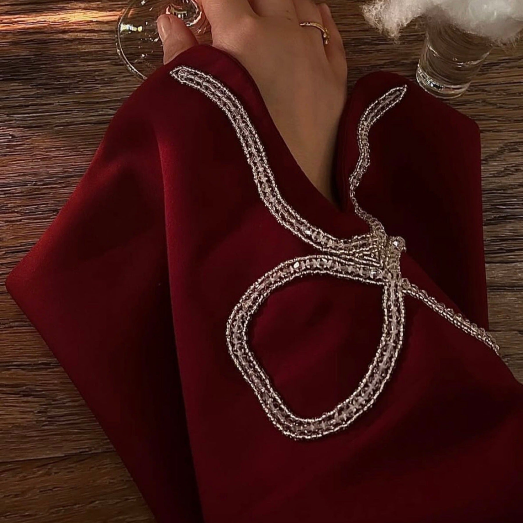 Luxurious Sequin Bow Abaya Dress