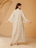 Mesh Embroidery Sequin Abaya
