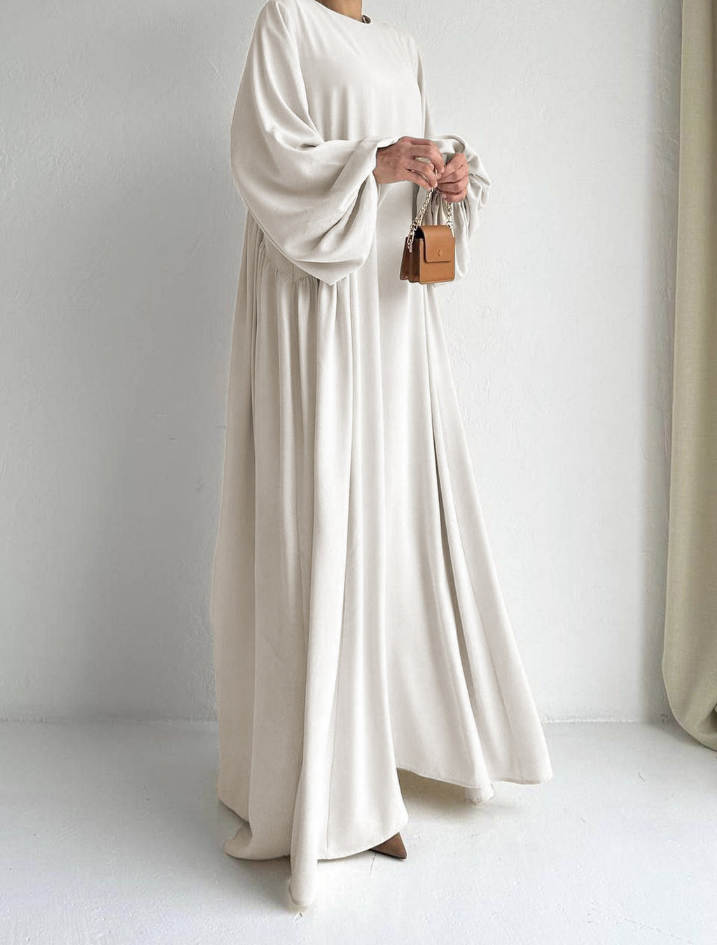 Plain Bubble Sleeve Abaya