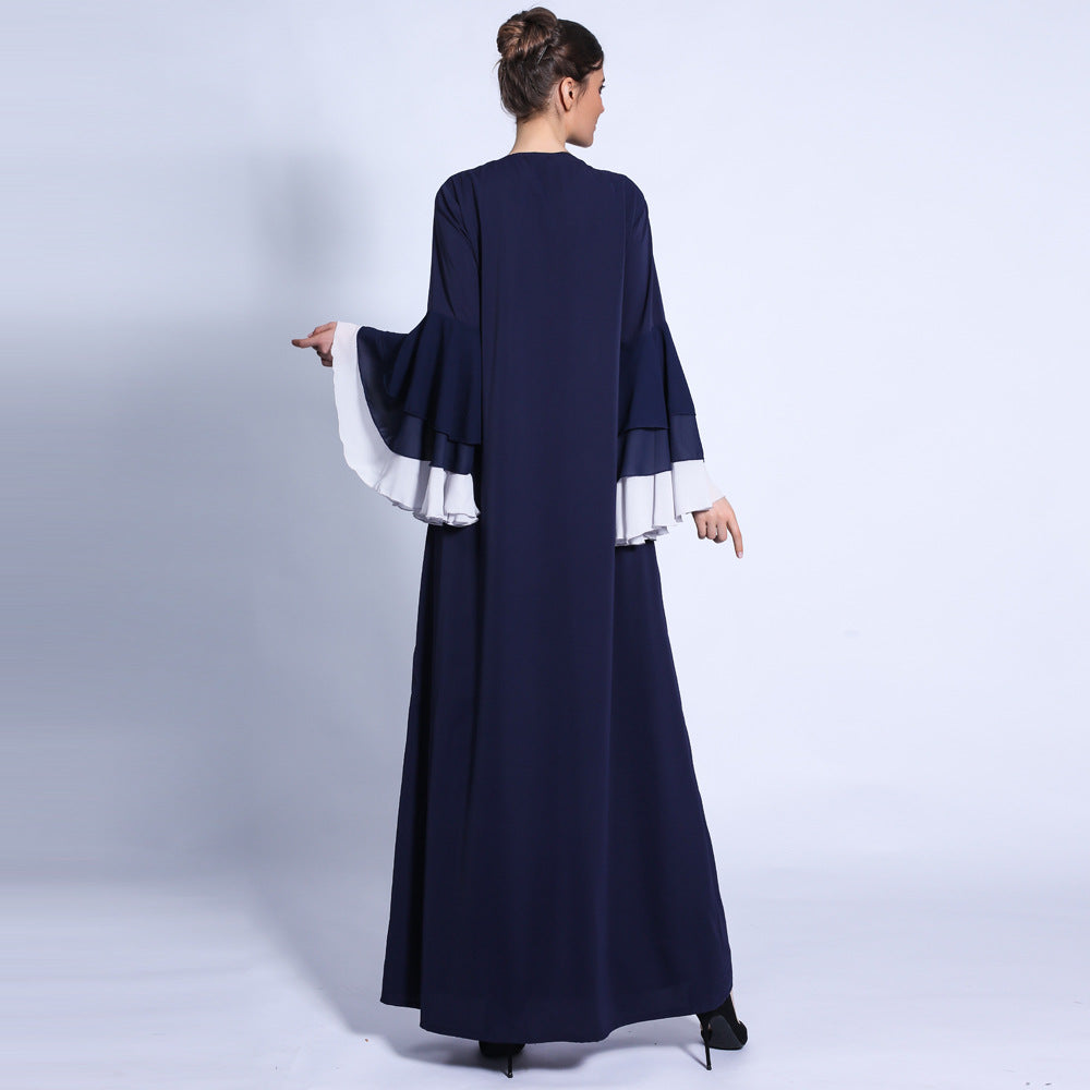 Three-Layer Chiffon Wave Sleeves Abaya