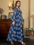 Elegant Applique Mesh Kaftan