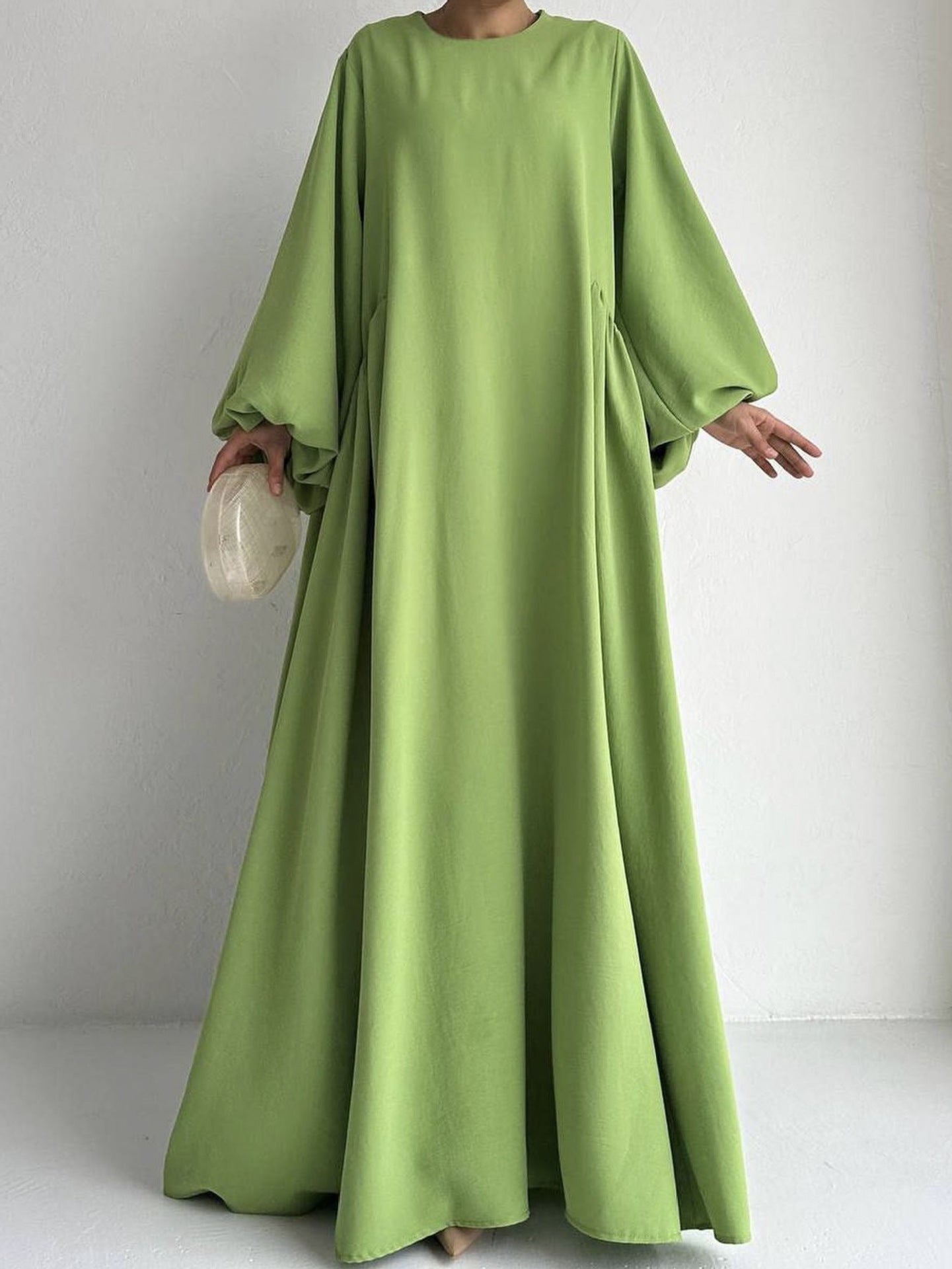 Plain Bubble Sleeve Abaya