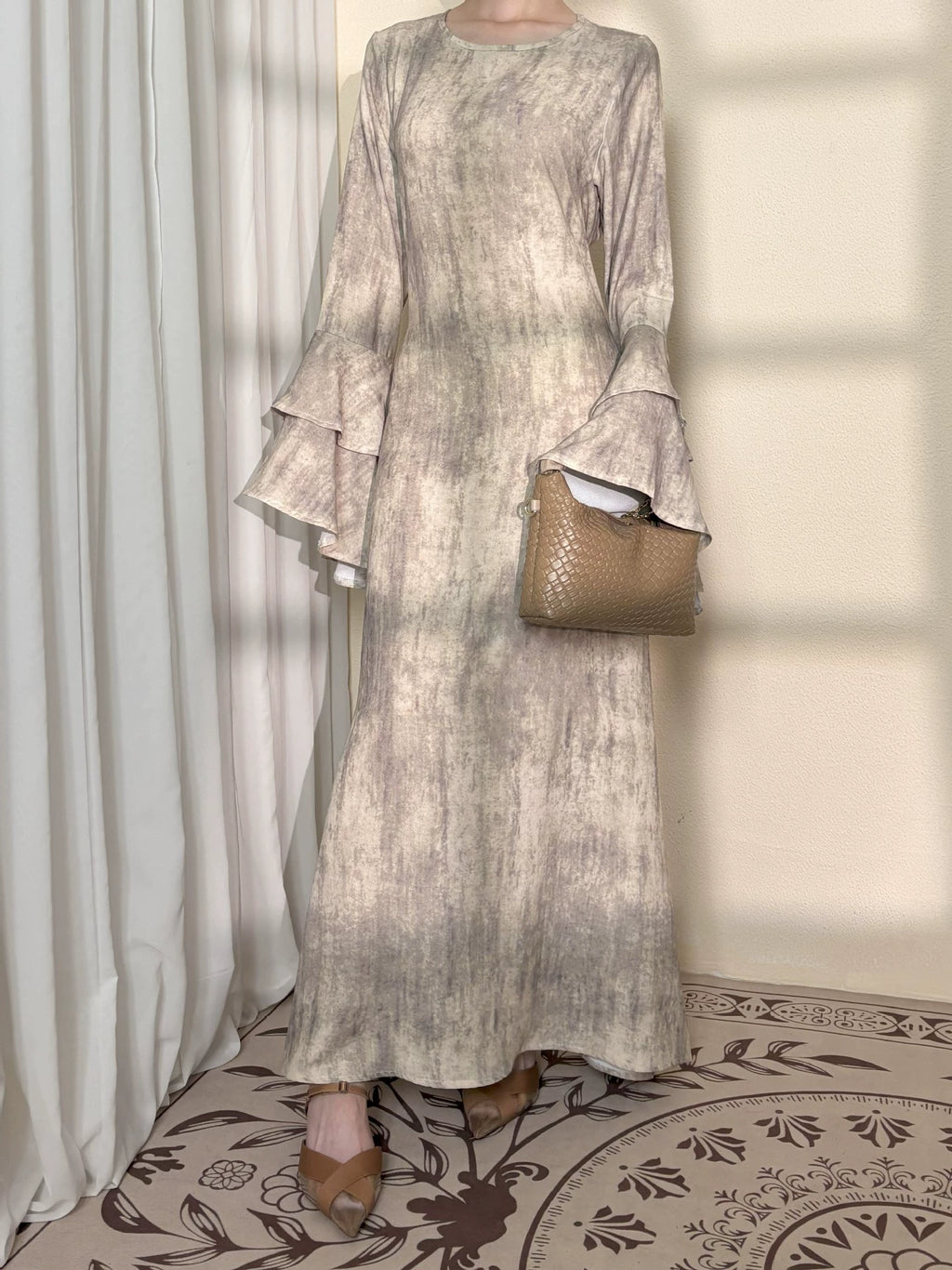 Double-layer Bell Sleeves Elegant Abaya