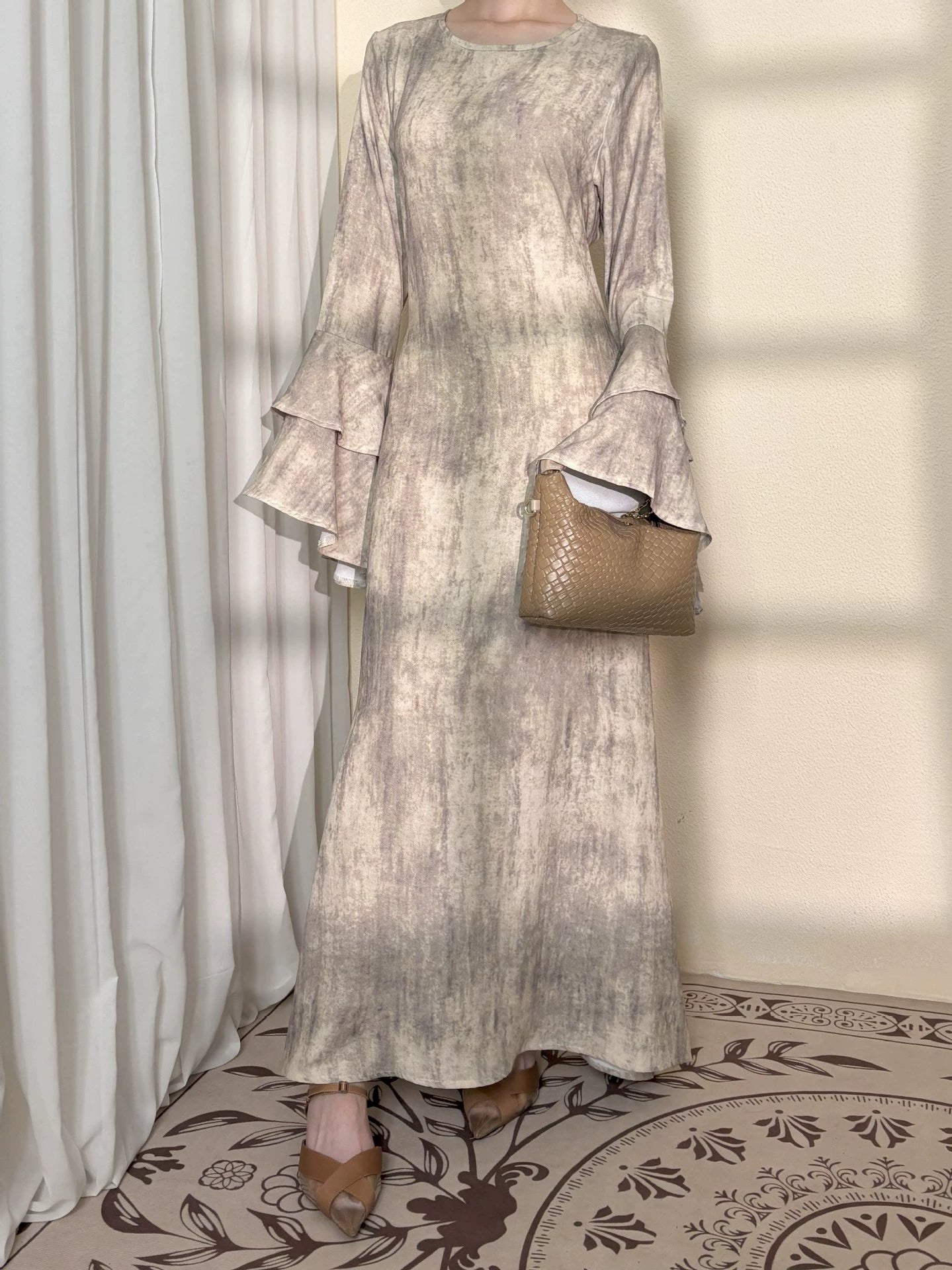 Double-layer Bell Sleeves Elegant Abaya