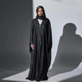 Solid Color Island Crepe Abaya with Hijab