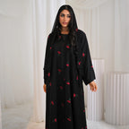 Flower Embroidered Abaya with Hijab