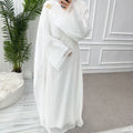 Solid Color Double-Layer Dress Abaya