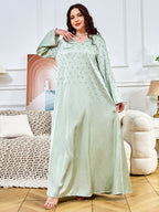 Solid Color Studded Rhinestones Abaya