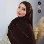 Soft Modal Rhinestone Hijab Scarf for Women