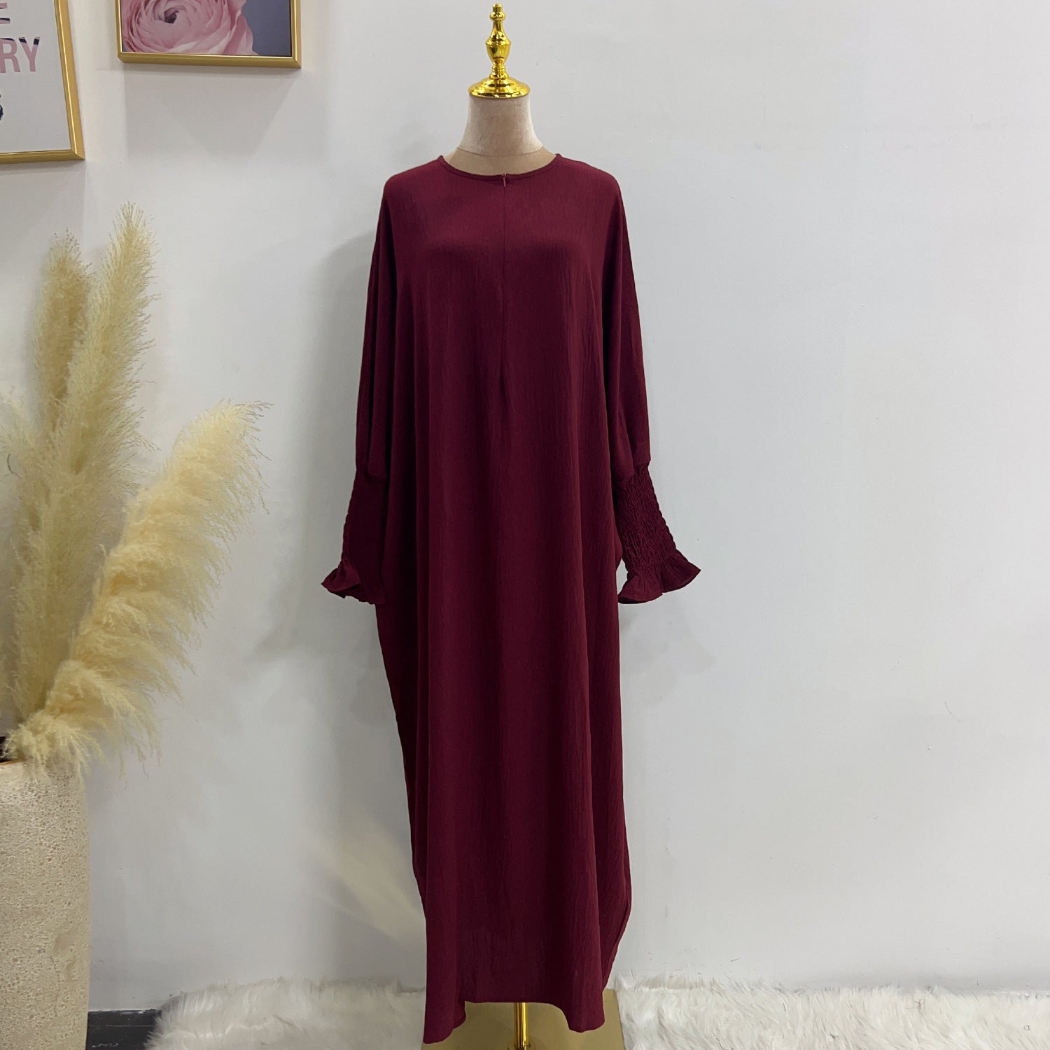 Solid Color Bat Style Dress