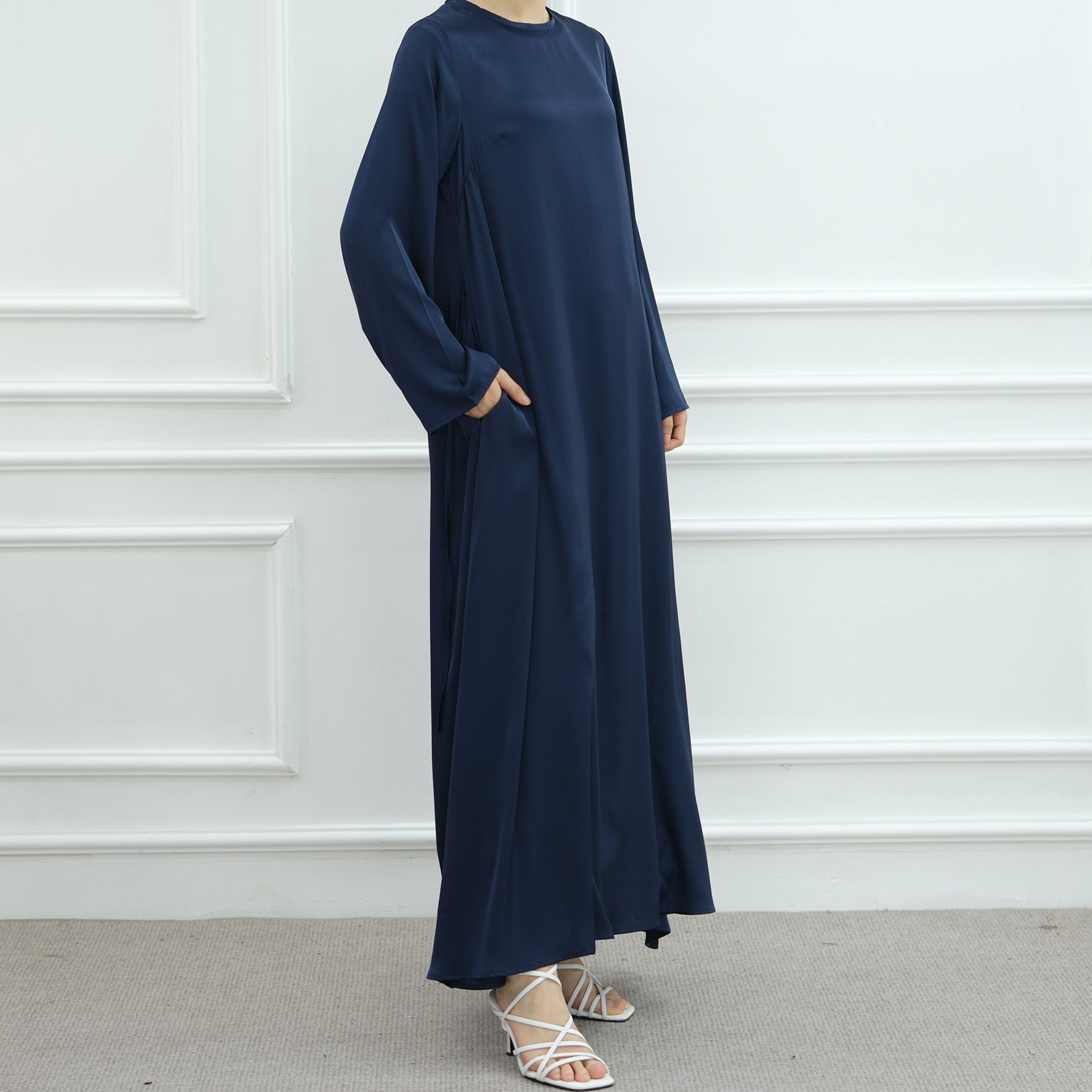 Solid Color Simple Dress Abaya