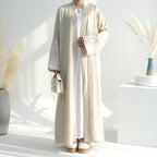 Open Abaya Embroidery Floral Dress