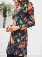 Stylish Tropical Floral Modest Swimsuit Set