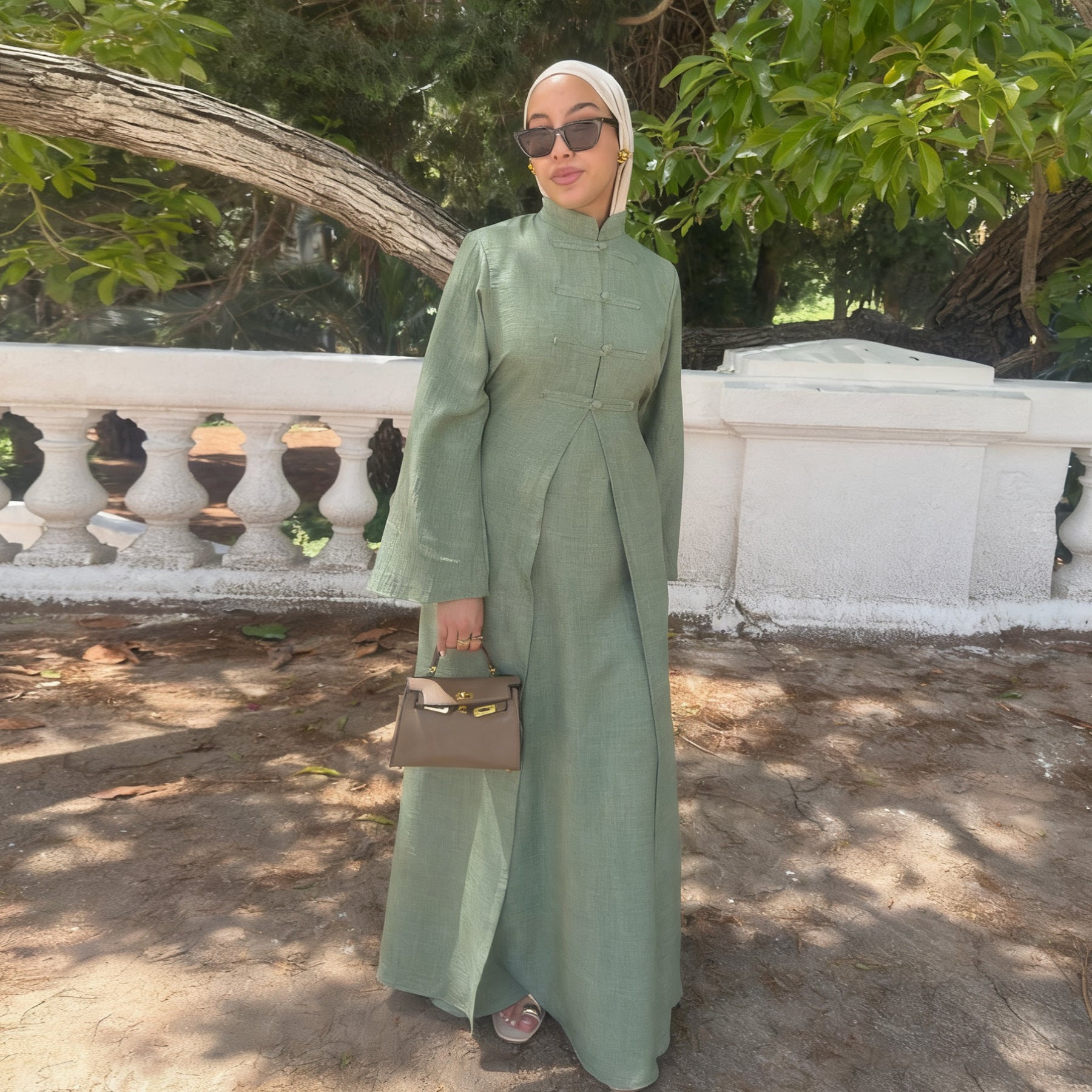 Elegant Cardigan Abaya 2Pcs Set