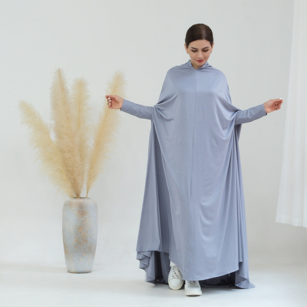 Elegant Solid Color Cape Jilbab