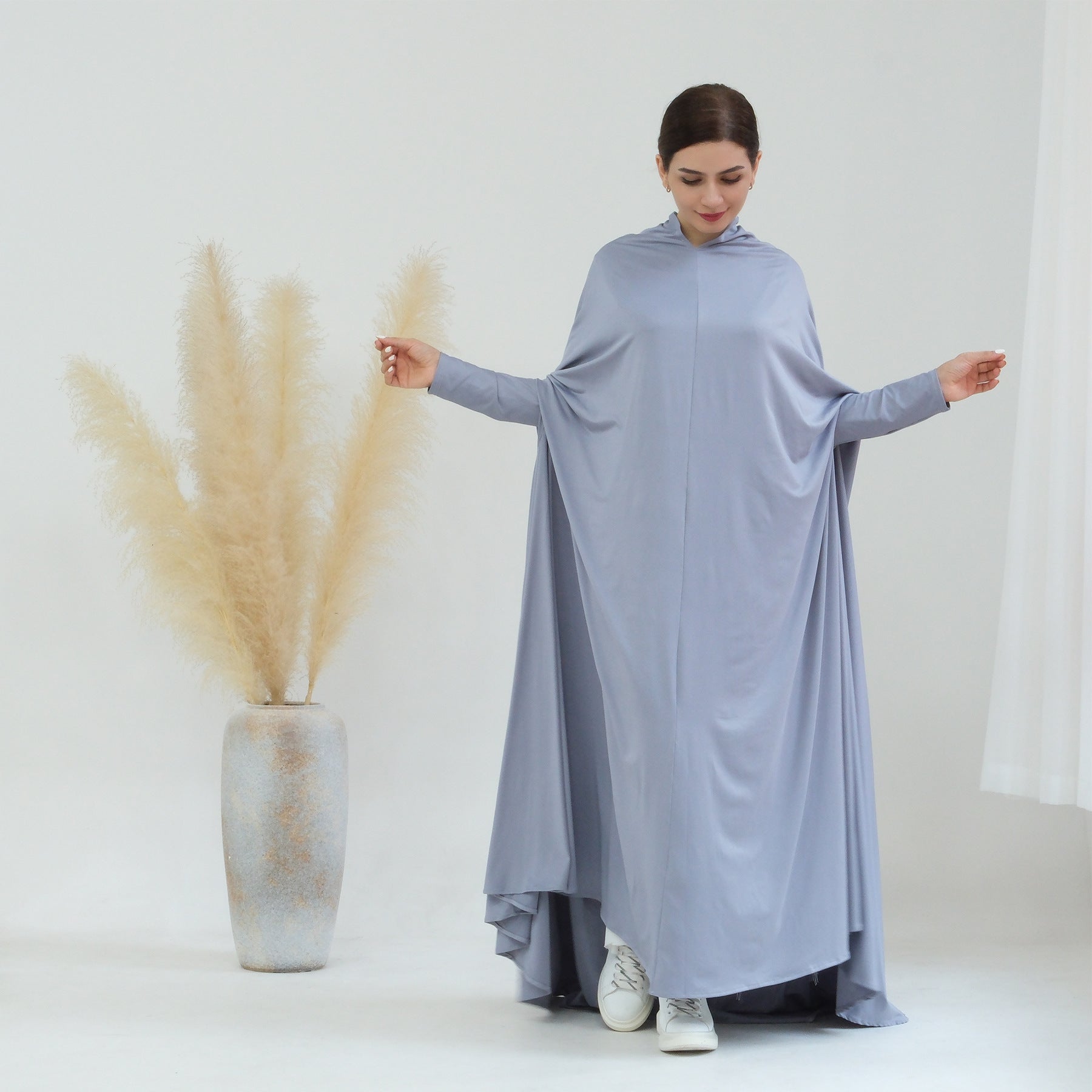 Elegant Solid Color Cape Jilbab