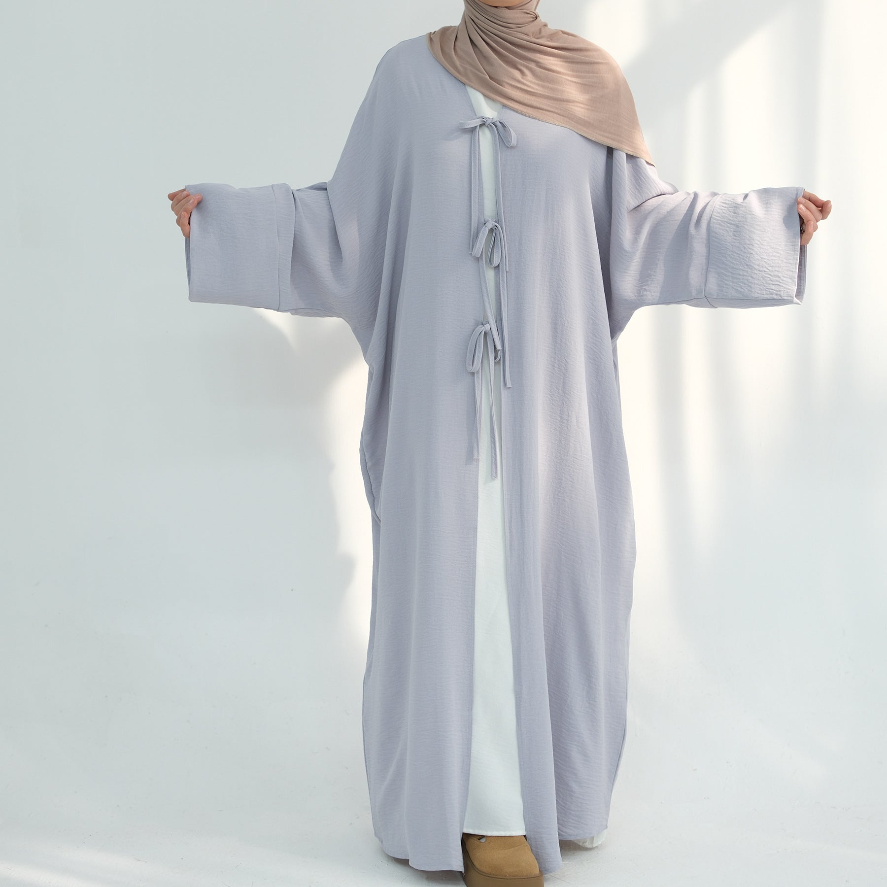 Elegant Tie Open Abaya