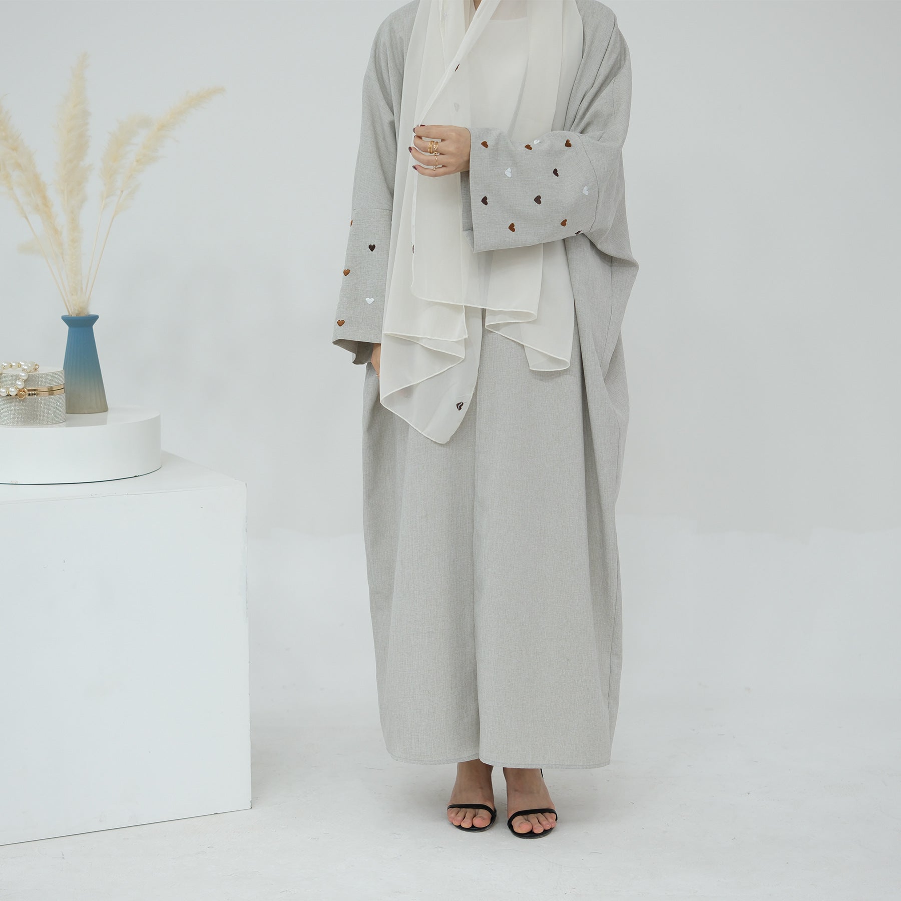 Love Embroidery Abaya with Hijab