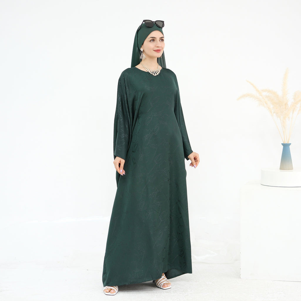 Jacquard Fashion Dress Abaya with Hijab