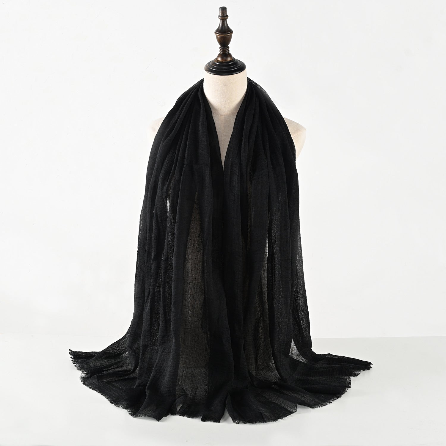 حجاب من القطن والكتان المجعد مكون من 40 لونًا