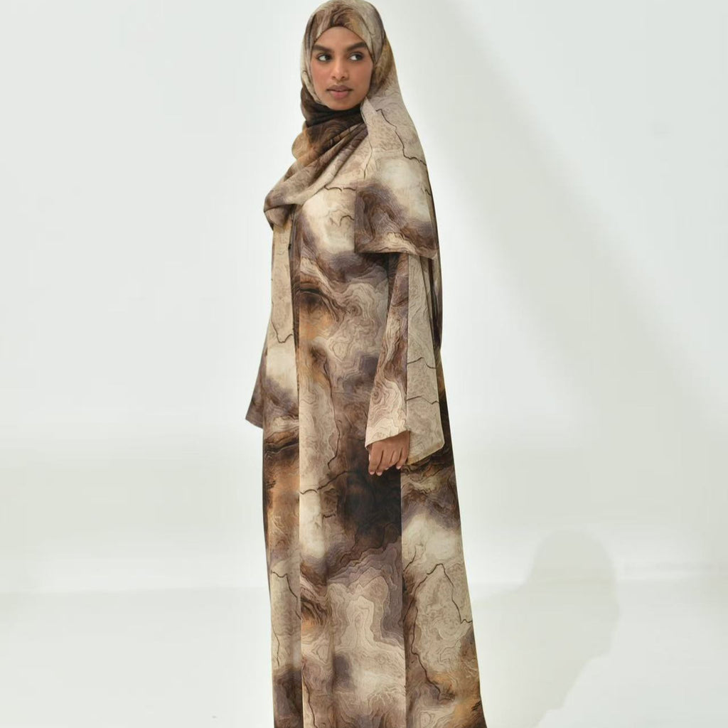 Fashion Printed Abaya with Hijab