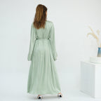 Luxurious Hand-embroidered Beaded Open-front Abaya