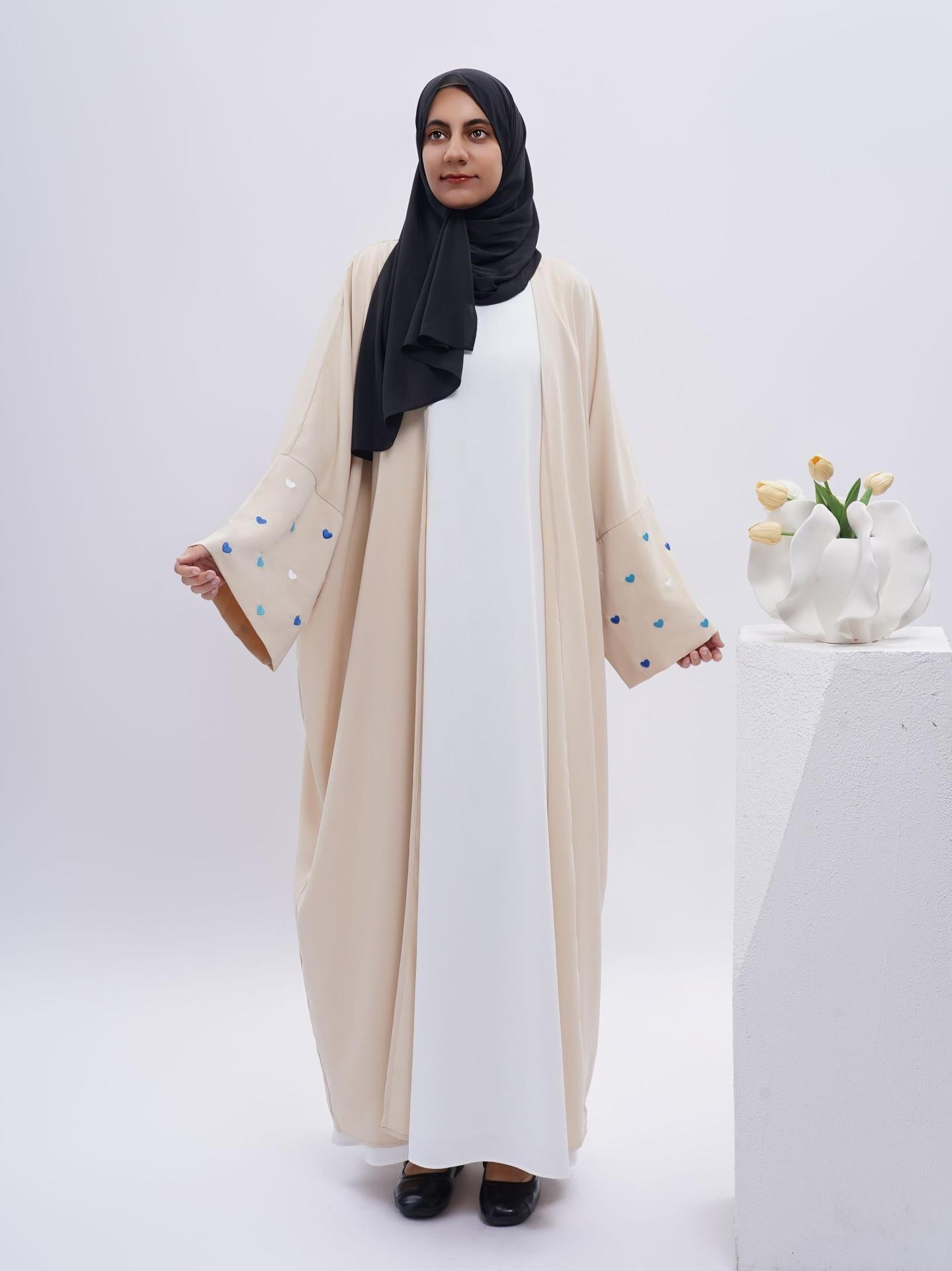 Love Embroidery Abaya with Hijab