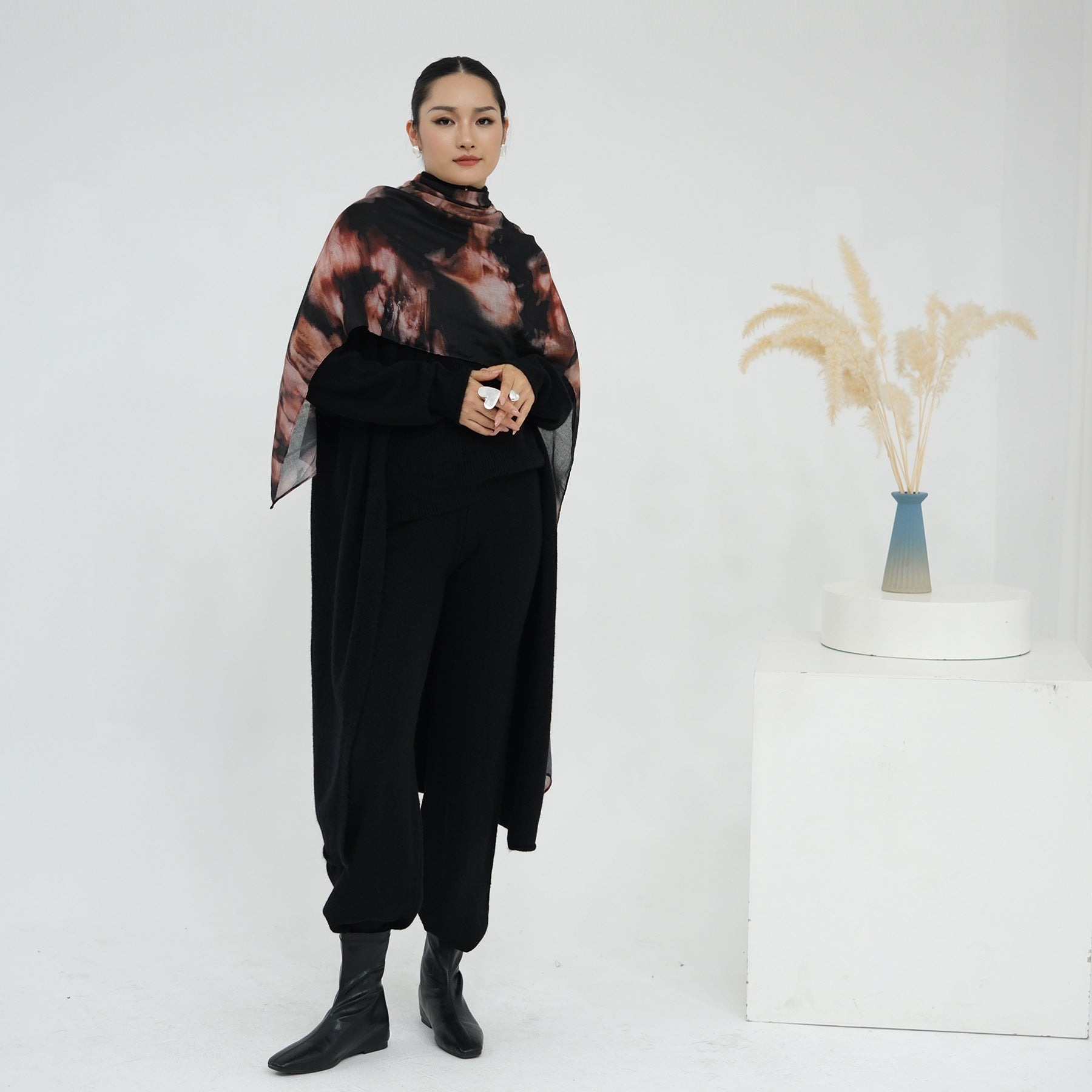 3 Pcs Knitted Solid Color Set