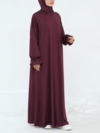 Solid Color Hooded Abaya