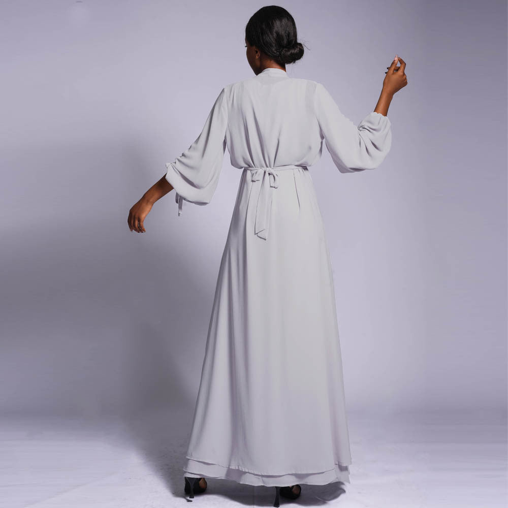 Chiffon Dress Set (Open Abaya+Inner Dress)