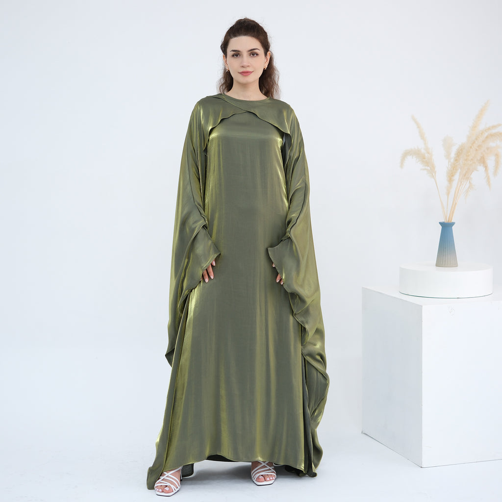 Solid Color Beaded Elegant Long Robe Abaya