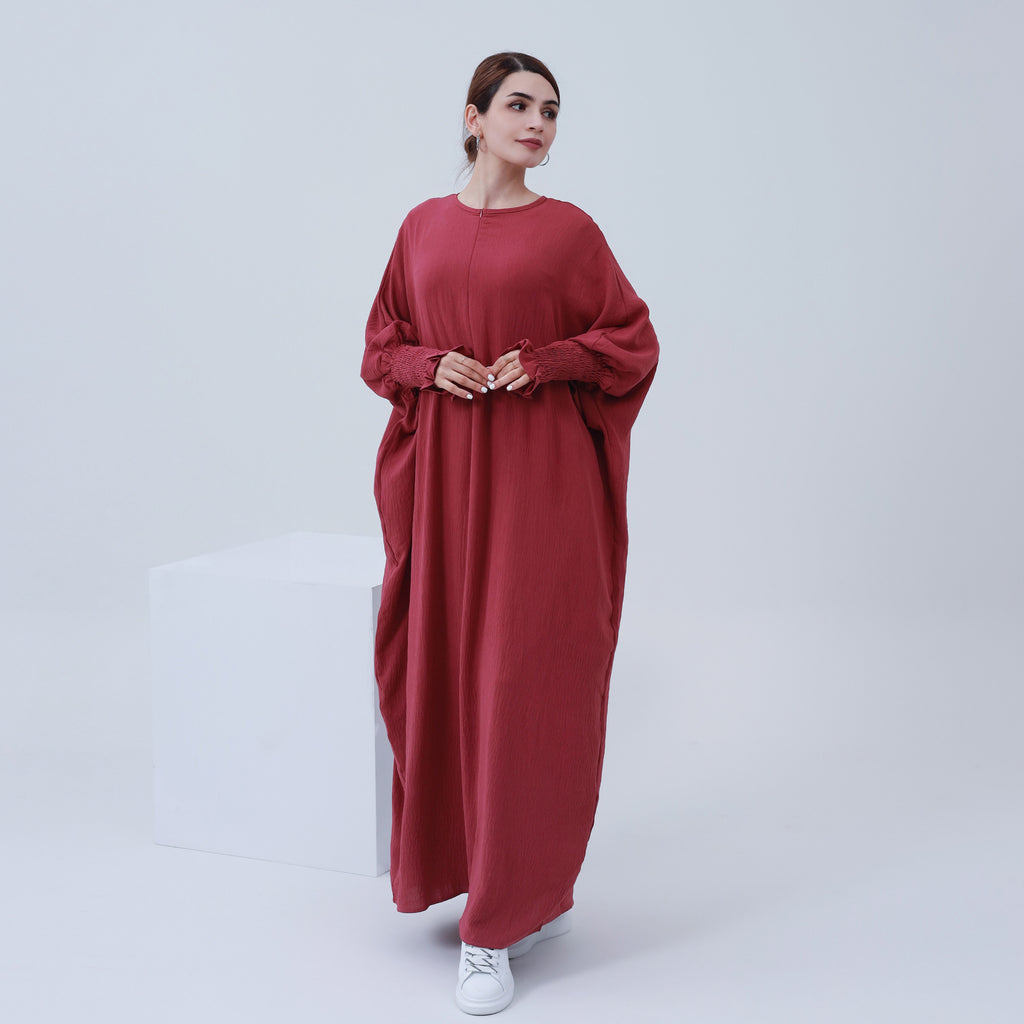 Solid Color Bat Style Dress