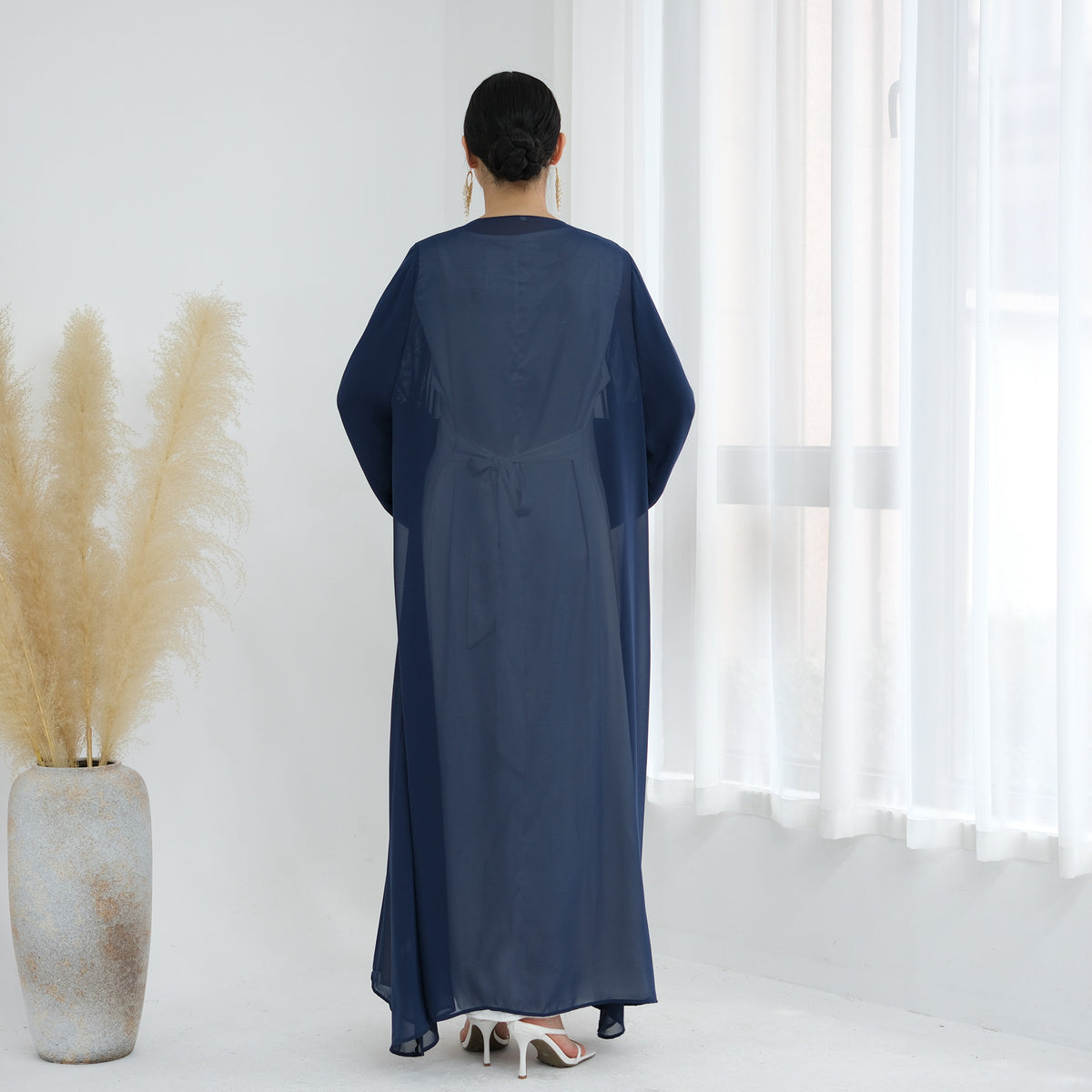 Elegant Chiffon Open Abaya